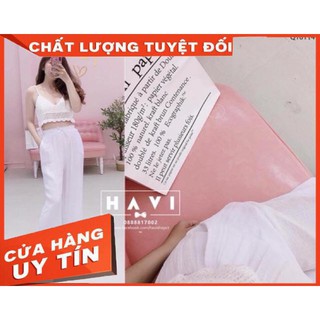 Quần lụa Cullotes dài lưng thun - hình thật shop chụp
