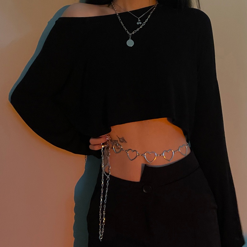 Dây xích đeo thắt lưng bằng kim loại thời trang cá tính cho nữ