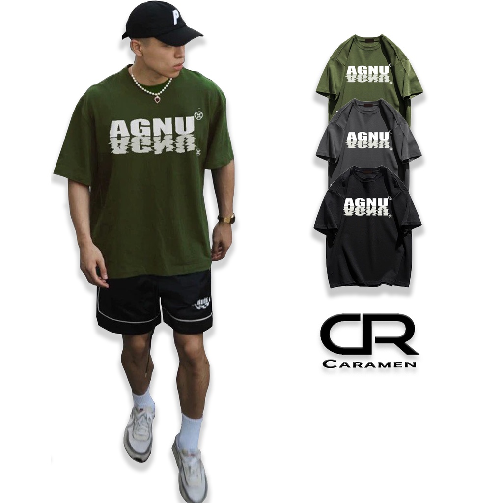 Áo Thun Nam Nữ Unisex Tay Lỡ Rộng In chữ AGNU