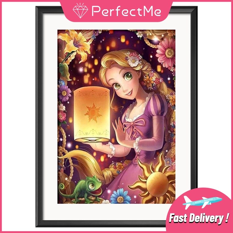 Bộ tranh đính đá 5D họa tiết công chúa độc đáo kích thước 30x40cm DIY dùng trang trí