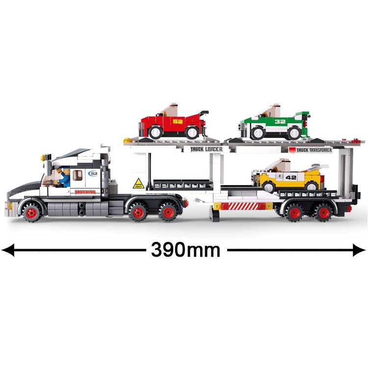 Sluban 0339 - Đồ chơi lắp ráp Xe tải chở hàng Container - CONTAINER TRUCK SERIES 0339 VAN HEAVY CARGO TRUCK