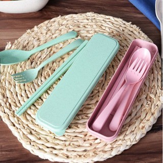 Bộ thìa đũa lúa mạch có hộp đựng