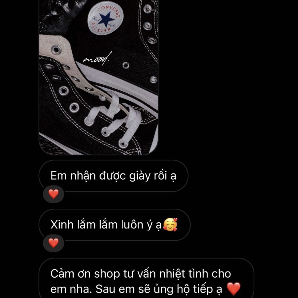 ( 𝙃𝙖̀𝙣𝙜 𝙍𝙚𝙖𝙡 ) Giày Conversse Classic Cao Cổ Màu Trắng&Đen