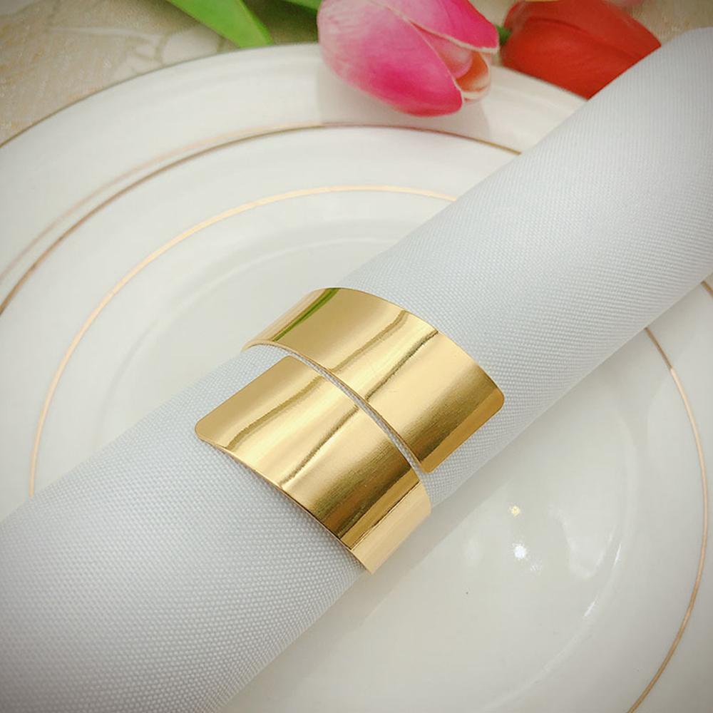 Vòng Giữ Khăn Ăn Bằng Niken Thiết Kế Đơn Giản|Nhẫn Trang Trí Bàn Tiệc Cưới Khách Sạn