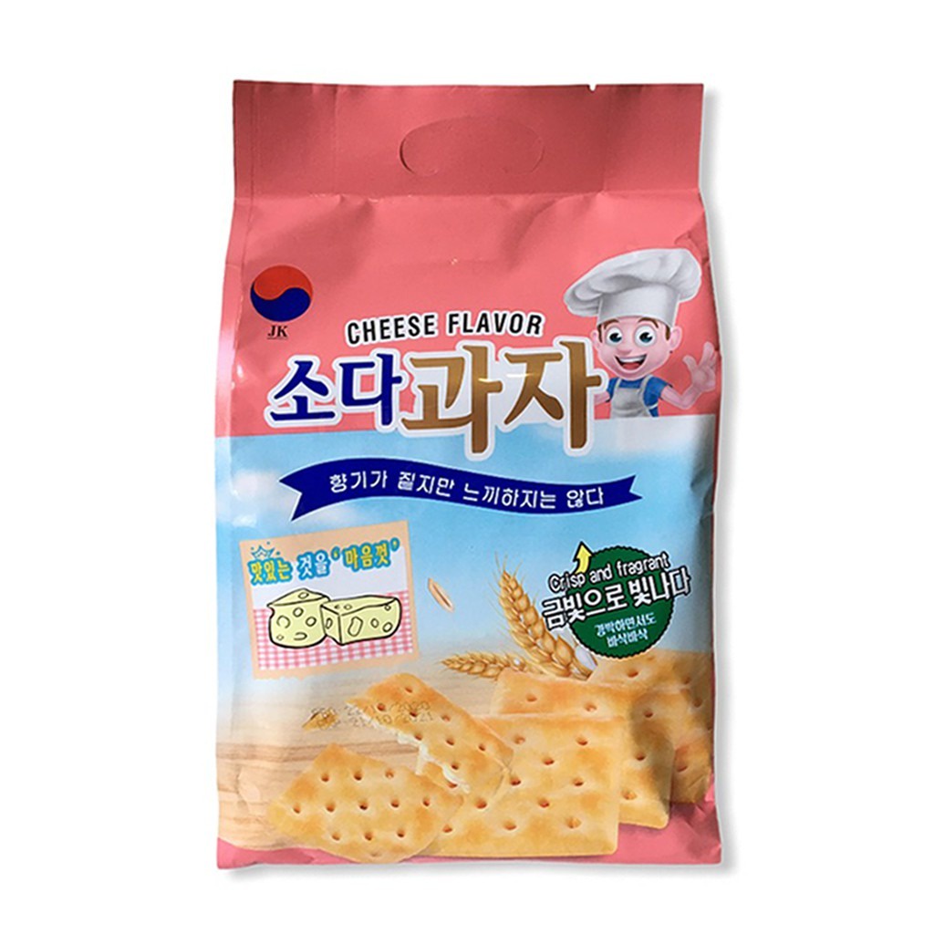 Bánh Quy Lạt Ăn Kiêng JK Hàn Quốc Vị Phô Mai Cheese Flavor (Gói 420g-hồng)