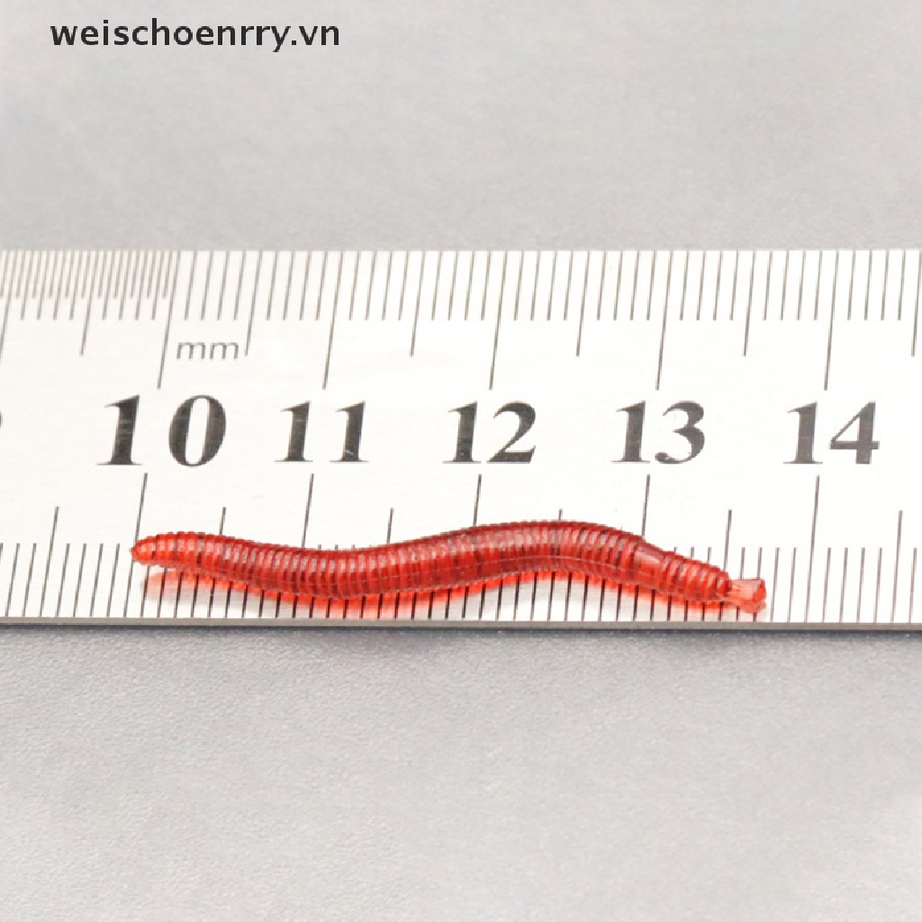 Set 100 Mồi Câu Cá Bằng Silicon Cao Su Mềm Hình Giun Đỏ