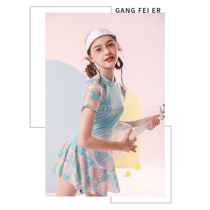 Đồ Bơi Bé Gái LUHAZO Bikini 2022 kín đáo Phong Cách Hàn Quốc Cho Bé