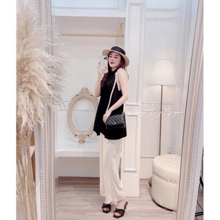 Set áo yếm lụa mix quần suông