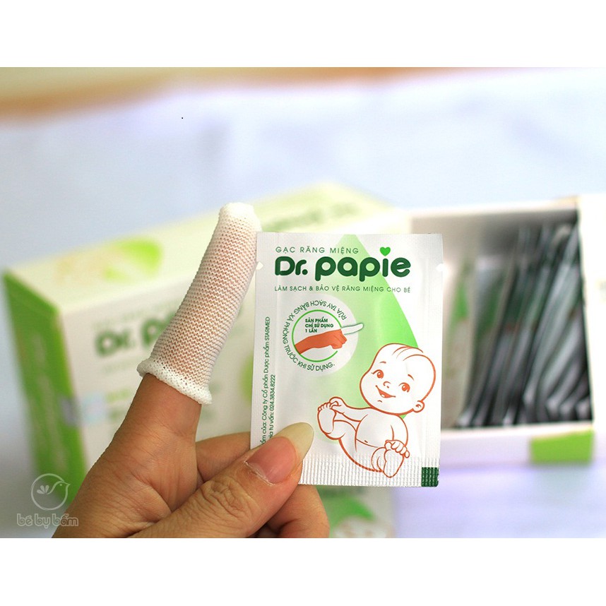 Gạc răng miệng cho bé Dr Papie hộp 30 miếng - Hàng chính hãng