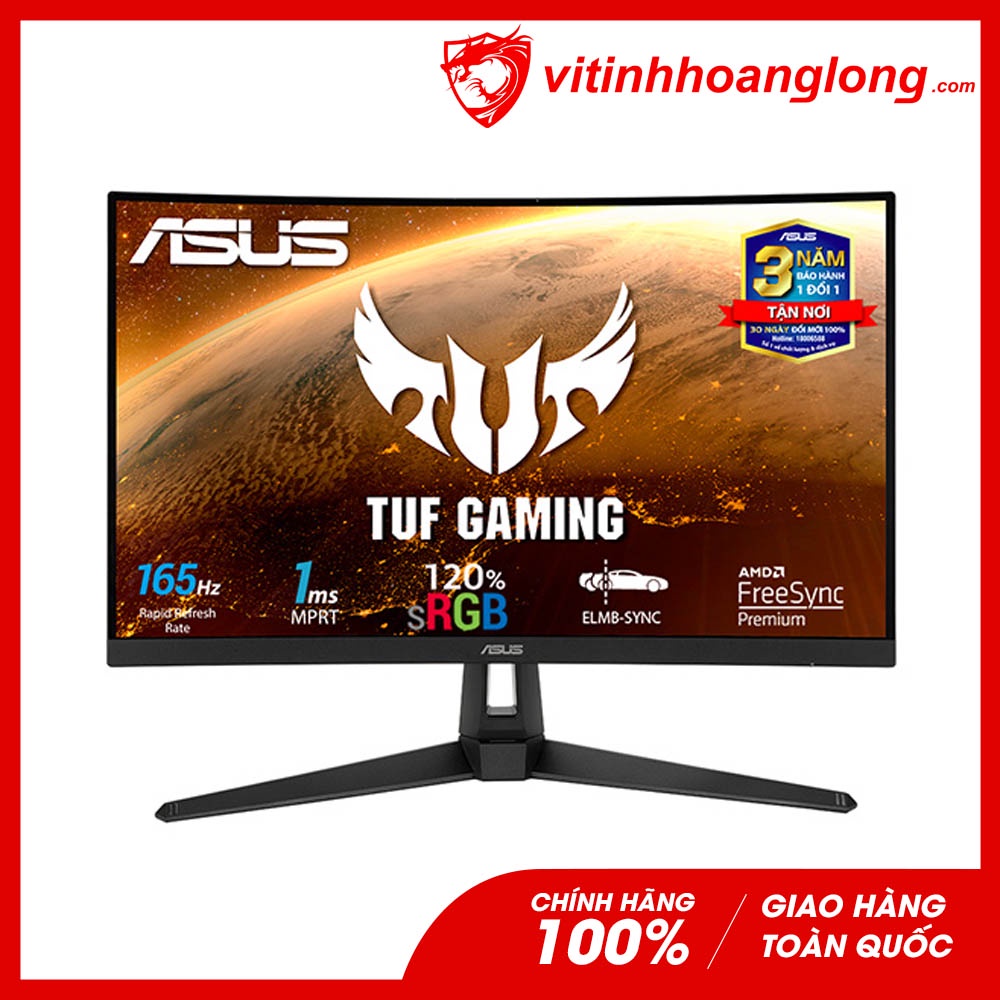Màn hình cong máy tính bàn Asus TUF GAMING VG27VH1B 27 inch FHD 165Hz - New fullbox - Hàng Chính Hãng