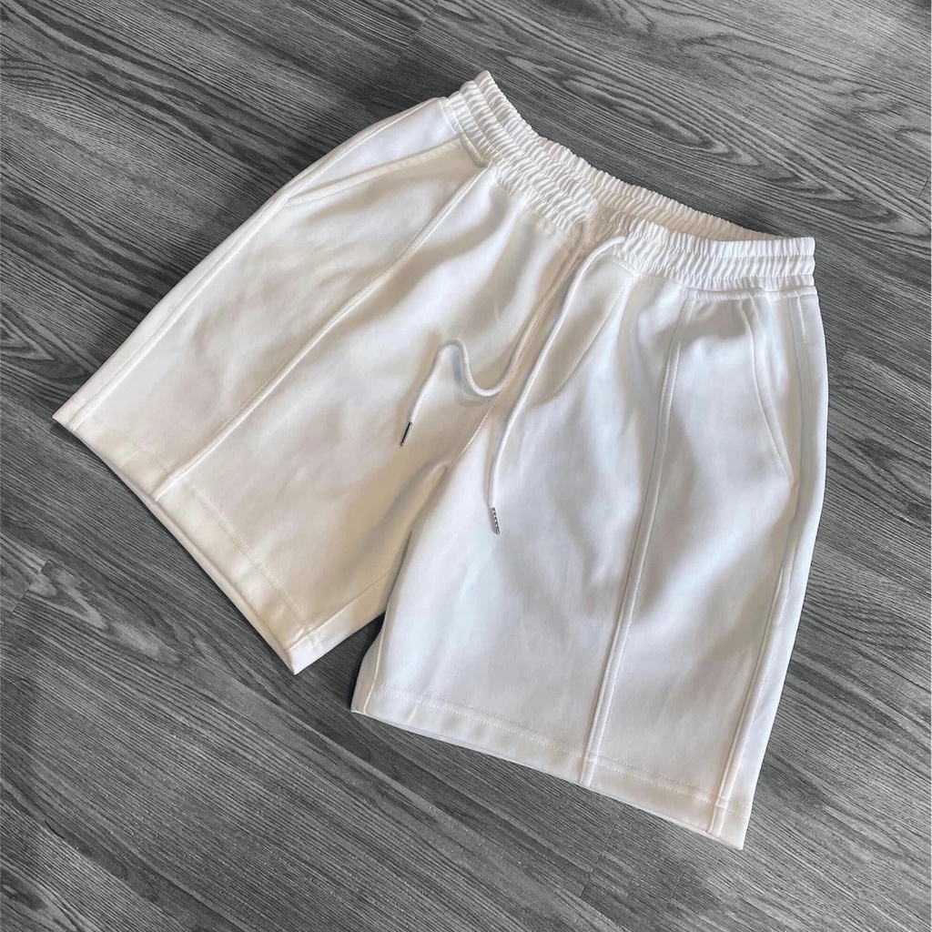 Quần Short Thun Trơn Poly Ống Suông Nam Nữ Unisex Chất Dày Mịn Không xù