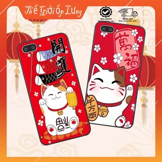 Ốp lưng OPPO A1K / A3S bộ hình TẾT Mèo thần tài may mắn MANEKI NEKO cực đáng yêu, siêu đẹp