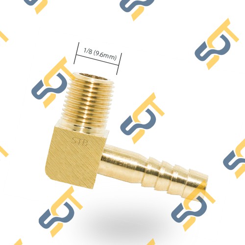 [NỐI ỐNG MỀM] Co G 1/8 (9.6) ren ngoài khớp nối ống nhựa đuôi chuột - Đồng (airline horse elbow connector) Cong Cút 90độ