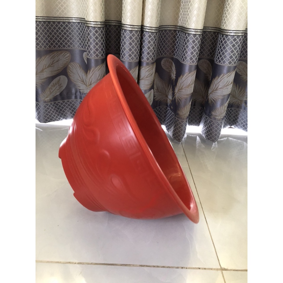 Chậu Nhựa Truyền Thống T48 Bít Lổ Trồng Sen Màu Đỏ
