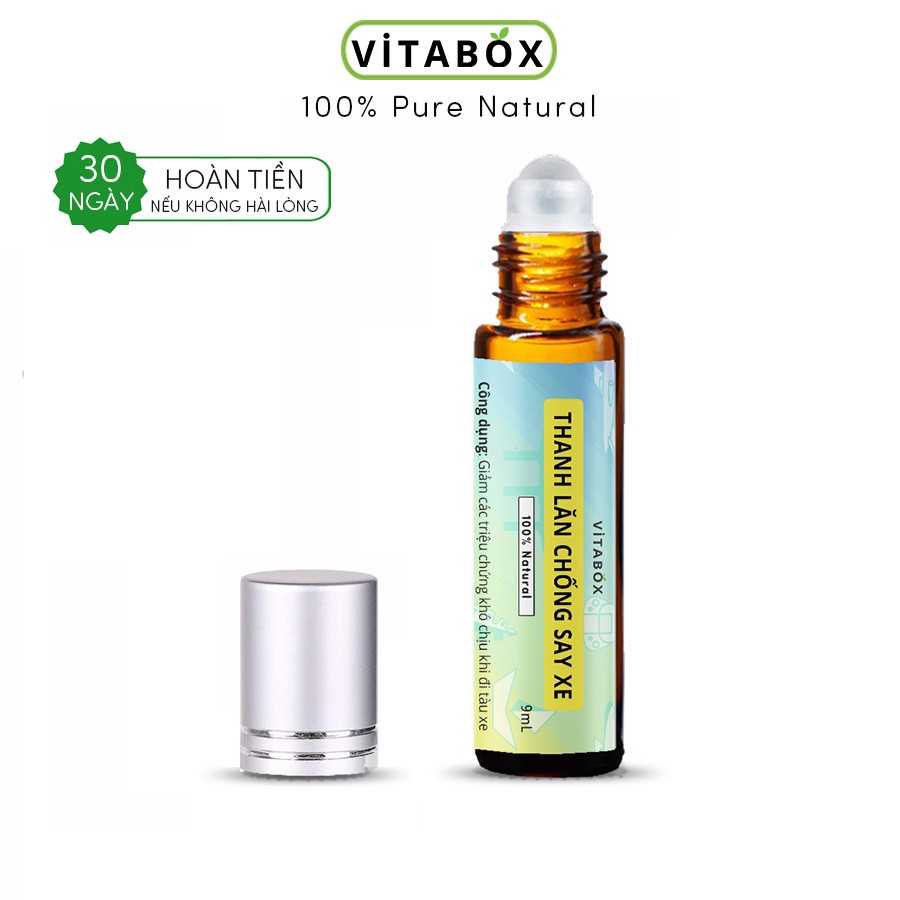 Thanh lăn tinh dầu chống say xe VITABOX - 100% thiên nhiên - 9mL