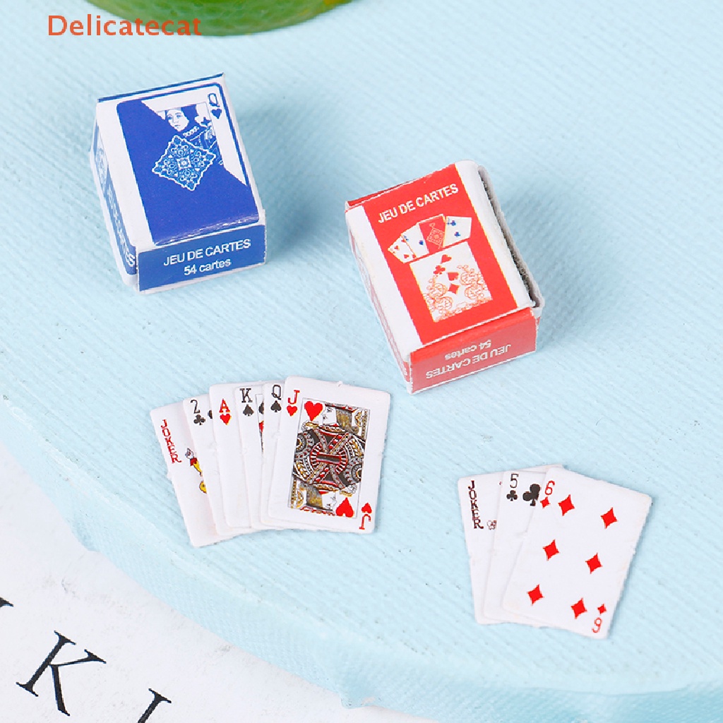 Bộ Bài Poker Mini Dễ Thương Trang Trí Nhà Búp Bê Tỉ Lệ 1: 12