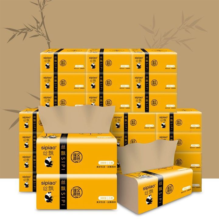 Thùng 30 gói giấy ăn gấu trúc Sipiao loại 1,Khăn giấy rút gấu trúc cực mềm mại hàng nội địa trung sẵn
