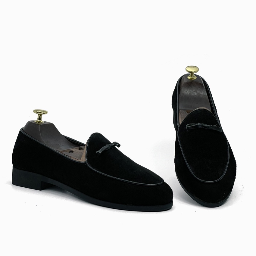 Giày lười nam da lộn Belgien Loafer da bò thật bh 1 năm - Mã T140