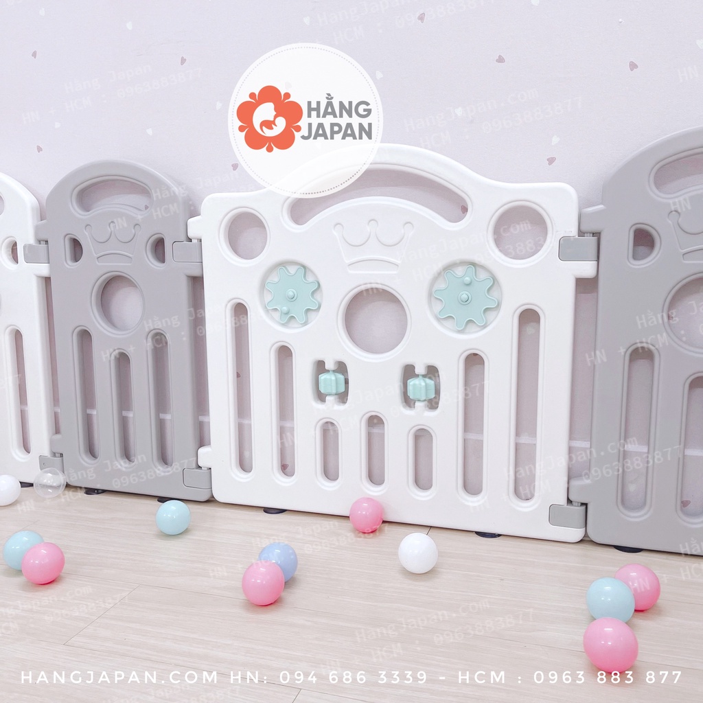 Quây cũi nhựa vương miện Sasa cao cấp an toàn cho bé kích thước 192 x 161 x 60cm/161 x 161 x 60cm