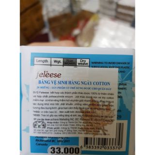 Băng vệ sinh hằng ngày feleese