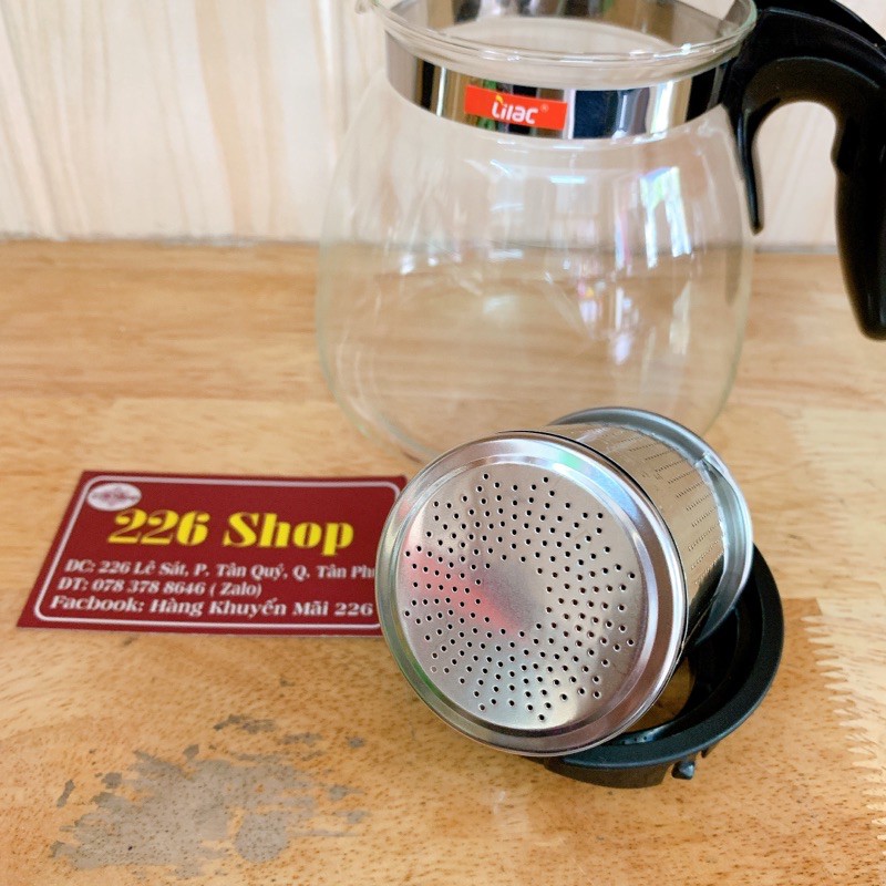 Bình lọc trà thuỷ tinh chịu nhiệt cao cấp Lilac [lõi lọc inox 304].Chịu nhiệt đến 100 độ | BigBuy360 - bigbuy360.vn