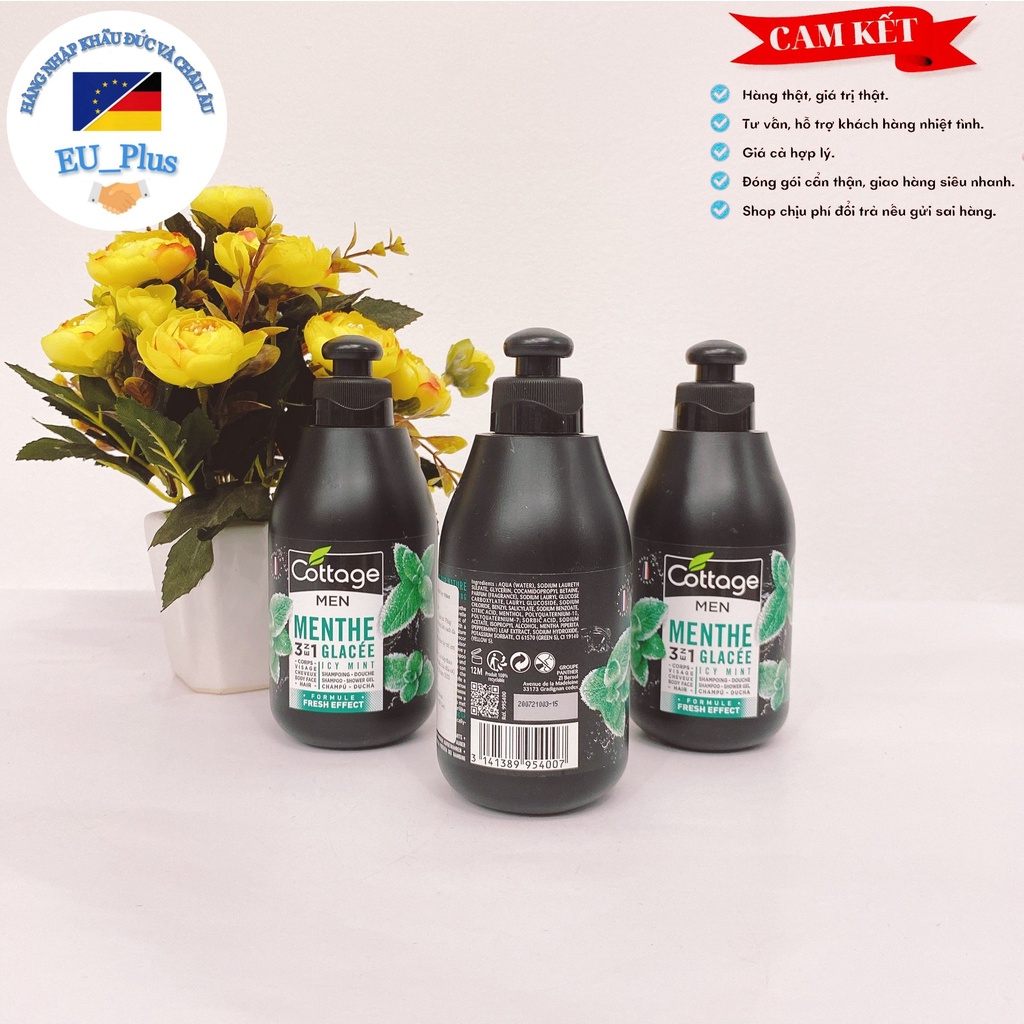 SỮA TẮM GỘI CHO NAM COTTAGE MEN SHAMPOO-SHOWER GEL 3 IN 1