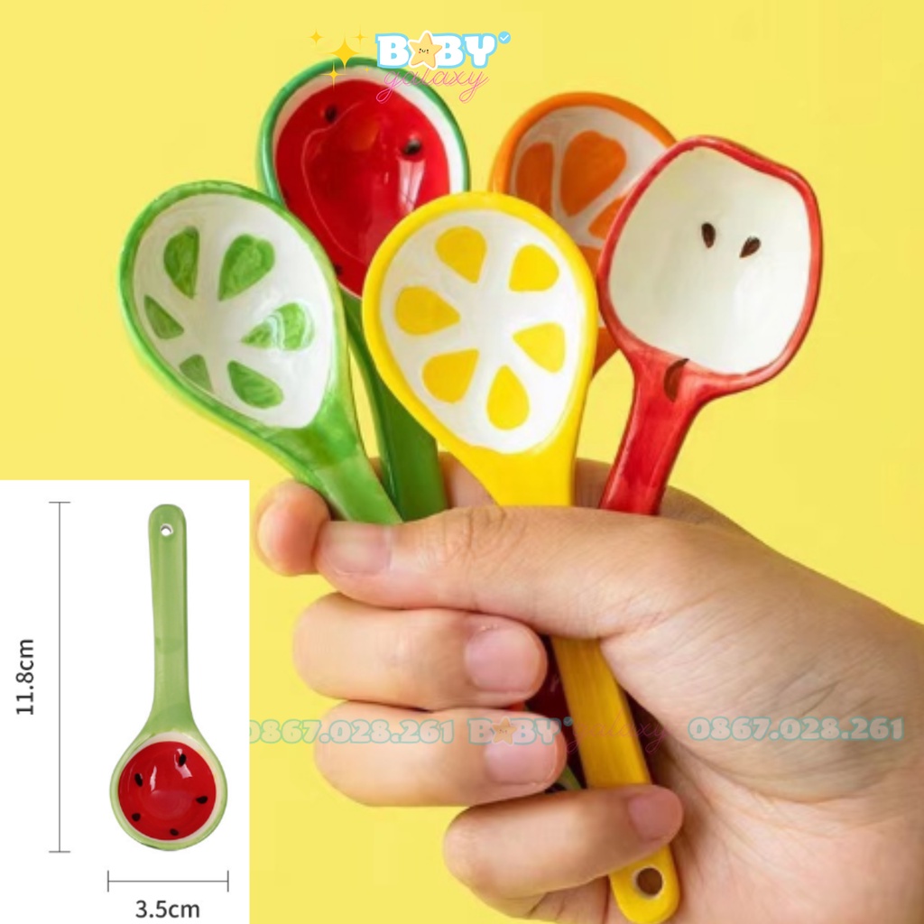 Thìa sứ, Thìa súp hoa quả dễ thương - Baby Galaxy Official