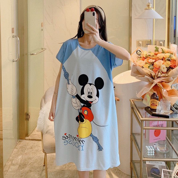 Váy Ngủ Dáng Suông Chất Cotton Mát, Mịn Họa Tiết Dễ Thương Siêu Rẻ | BigBuy360 - bigbuy360.vn