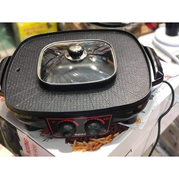 Nồi lẩu nướng 2in1 Matika MTK-4020. Khẳng định và đảm bảo Hàng chuẩn, chính hãng, mới tinh 100%, bảo hành 12 tháng