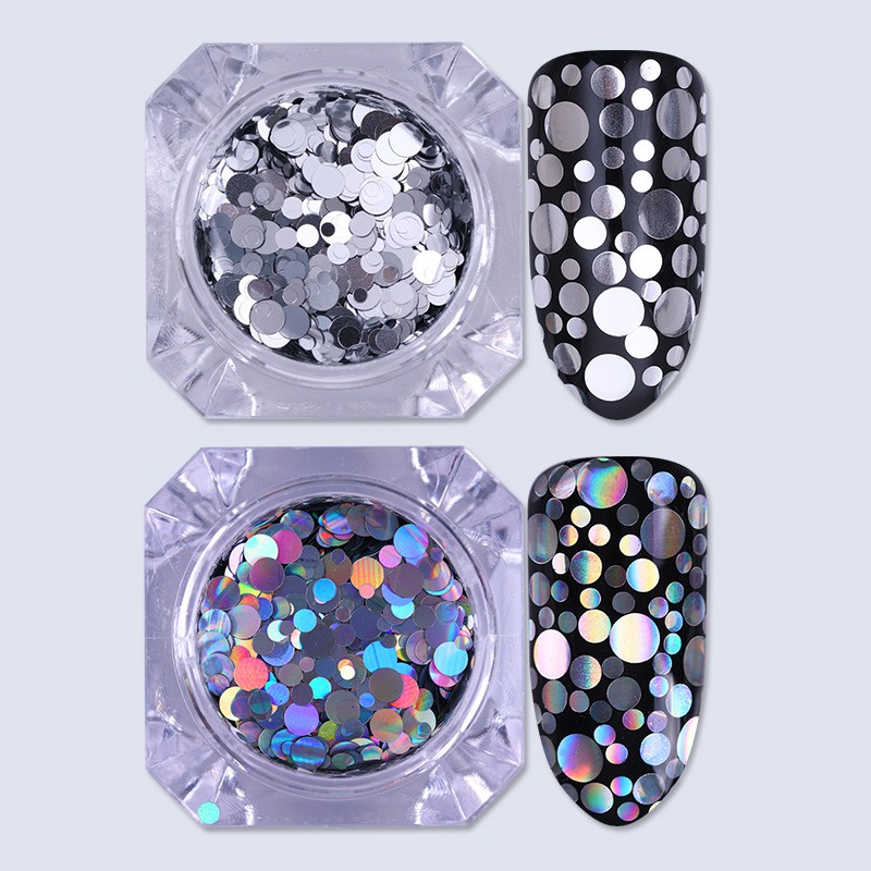 Nhũ Hình Tròn Sequin 3D Trang Trí Móng Nghệ Thuật Sequin 3D - Sét 12 Màu