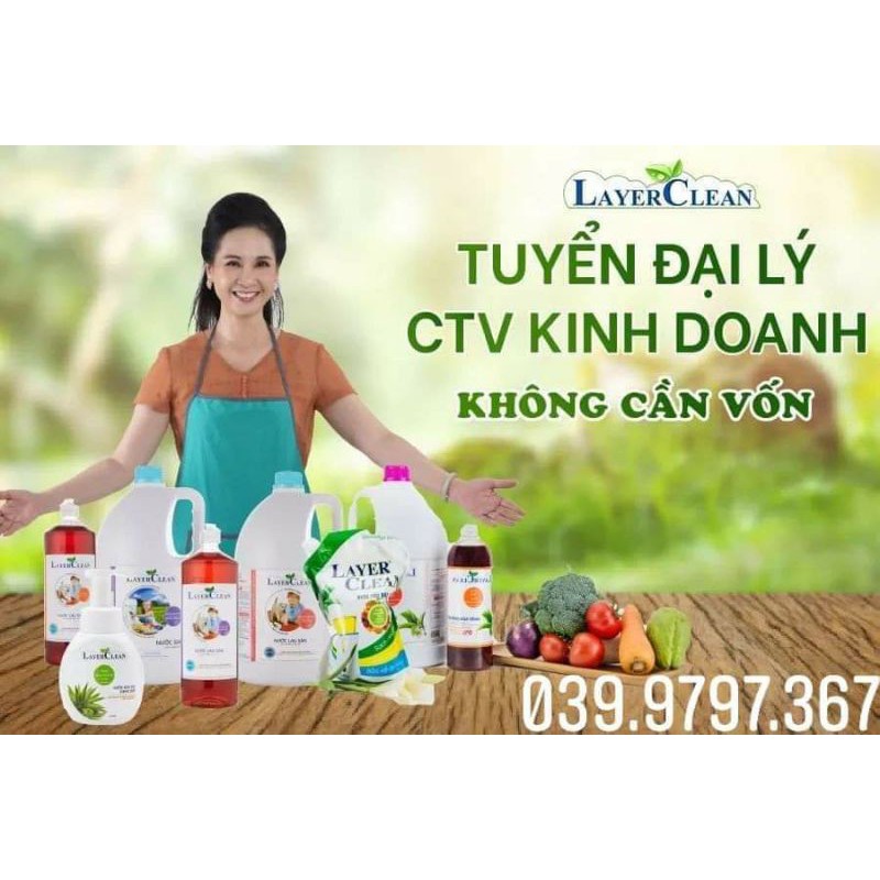 Nước lau sàn hữu cơ Layer Clean hương Gió biển 5l