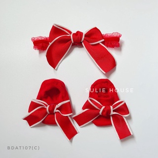 Set băng đô tất đỏ - BDAT107