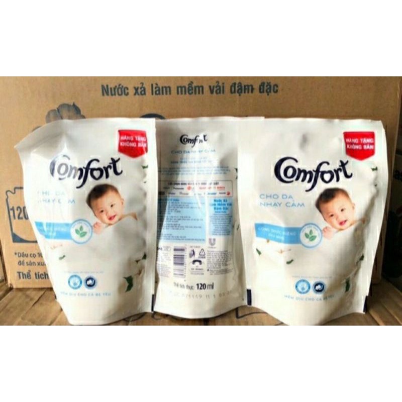 5 gói/ 10 gói Nước xả vải Comfort Cho Da Nhạy cảm và kháng khuẩn dịu nhẹ Túi 120Ml