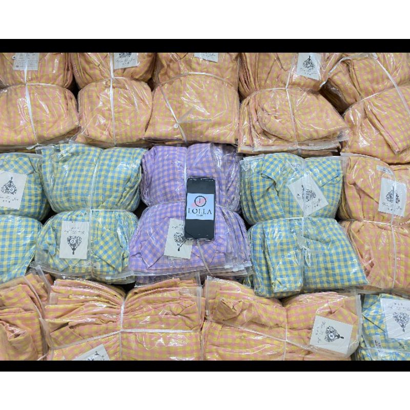 : Váy sơmi basic xốp kẻ ô dáng suông đủ màu bầu bí mặc thoải mái kèm ảnh thật