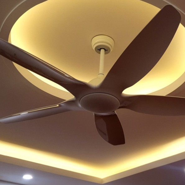 Quạt Trần Đèn 5 Cánh Nhựa  QTD9112, Quạt Trần Trang Trí Kèm Điều Khiển Từ Xa, Đông Cơ DC