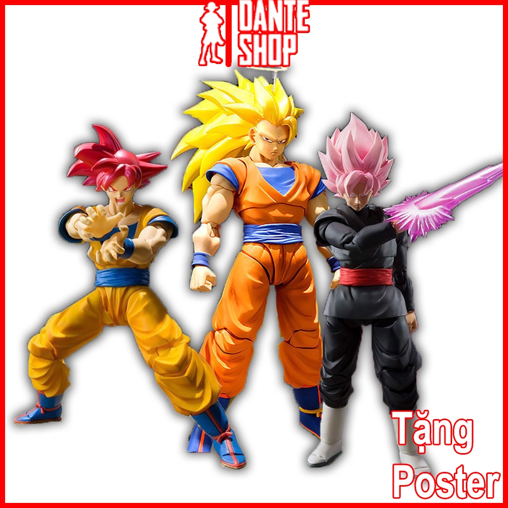 Figmar Dragon Ball Super SHF Goku God, Goku Rose 16cm fullbox