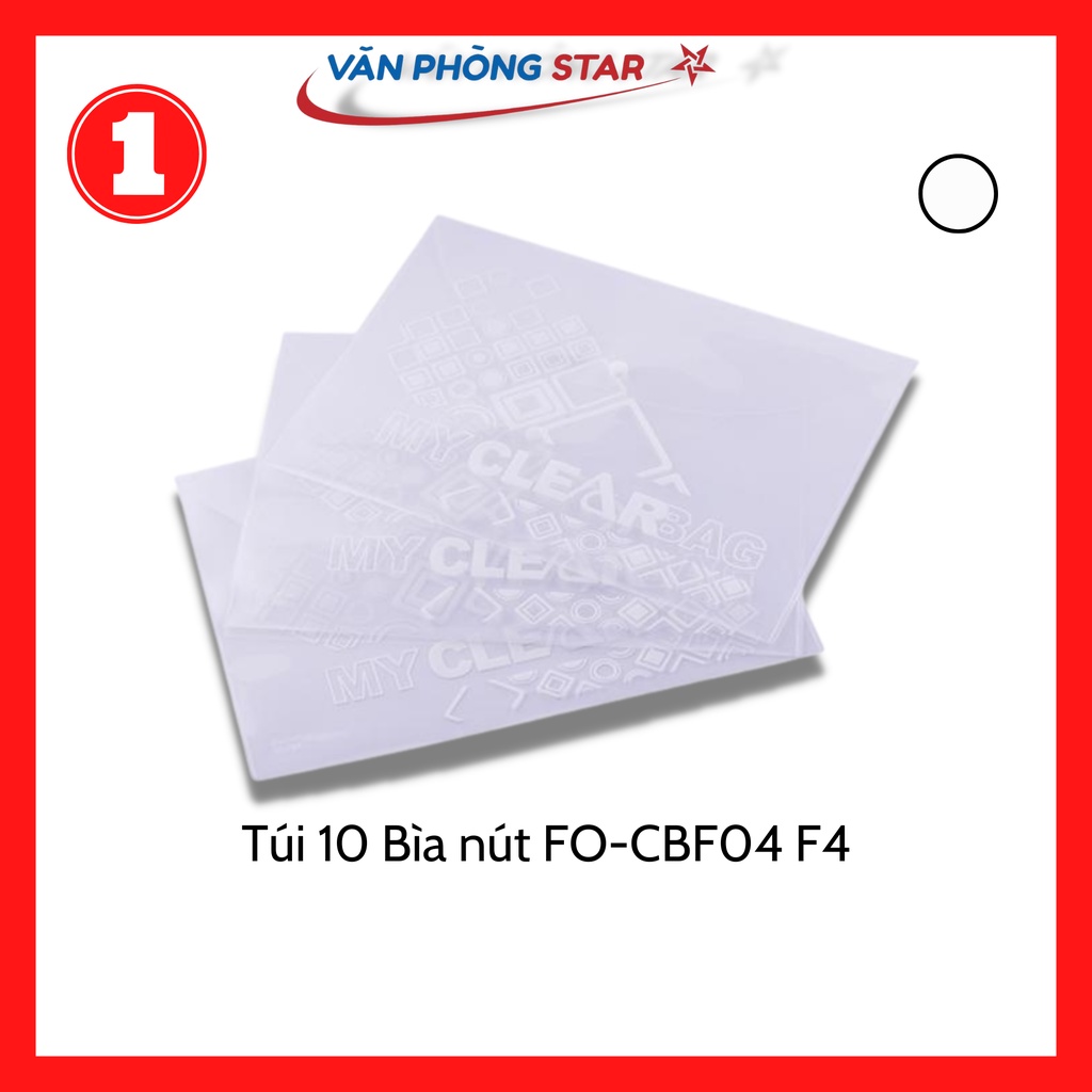 Túi 10 Bìa nút FO-CBF04 F4 trong