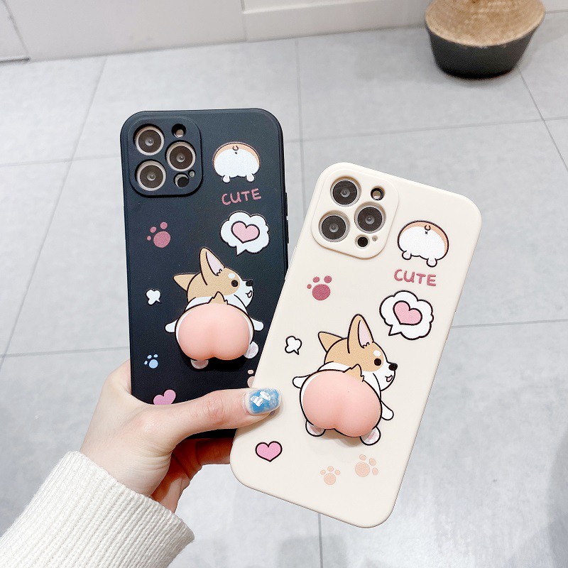 Ốp Lưng Iphone Cạnh Vuông 3D Hình Corgi Cực HOT 6/6plus/6s/6splus/7/7plus/8/8plus/x/xr/xs/11/12/pro/max/plus/promax