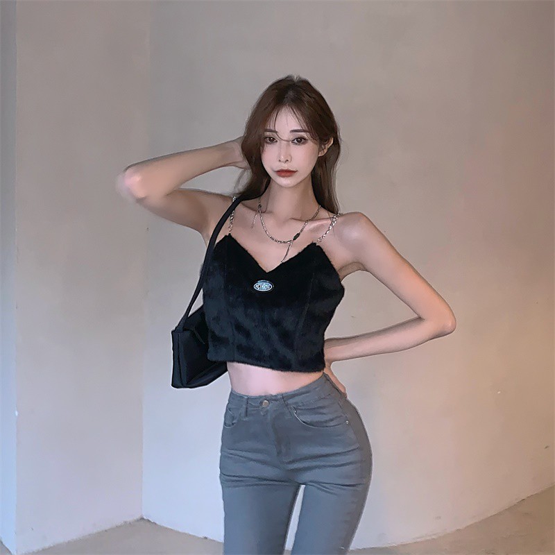 Áo kiểu nữ Croptop kiểu 2 dây nữ cổ vuông đẹp HACHIKI, Áo kiểu nữ trễ vai sexy sang chảnh, chất vải cao cấp mã AK12