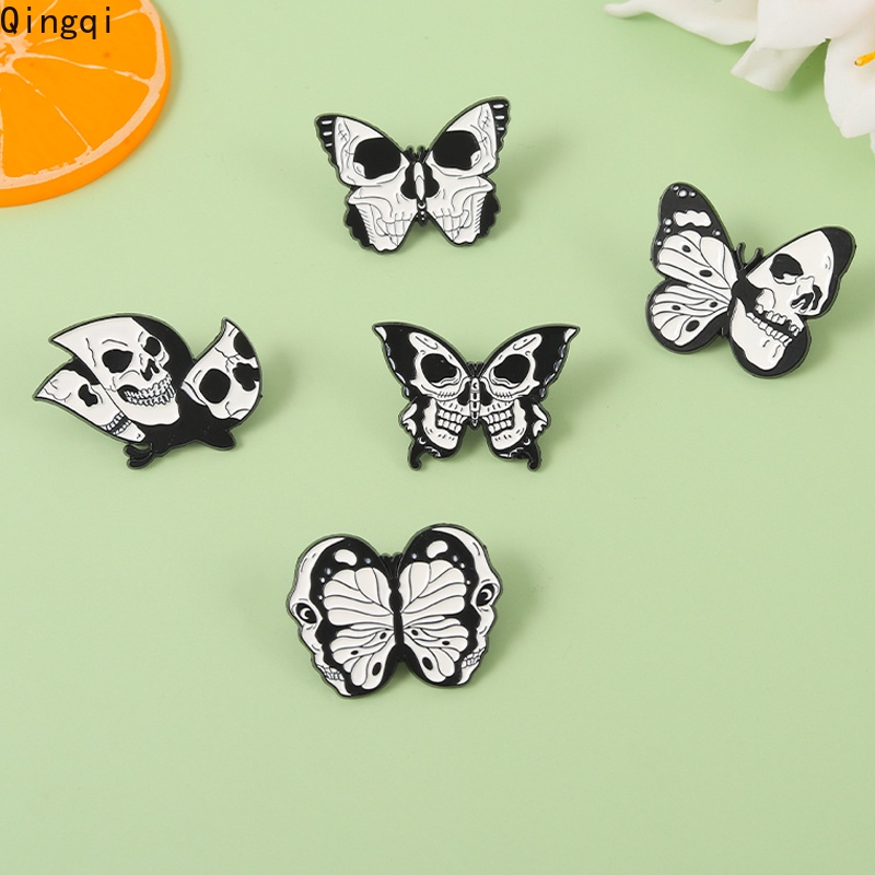 Ghim cài áo Miss Zoe hình đầu lâu thời trang gothic cá tính