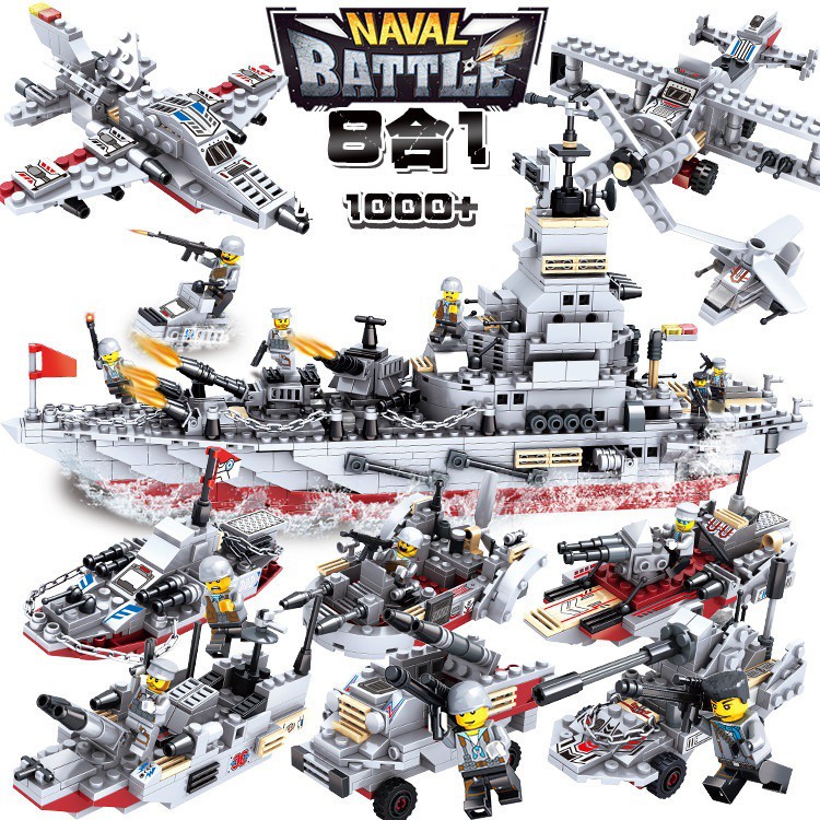 Đồ chơi lắp ráp cho bé xếp hình lego 1000 mảnh ghép bộ xếp hình chiến hạm thuyền tàu phát triển tư duy thông minh trẻ em