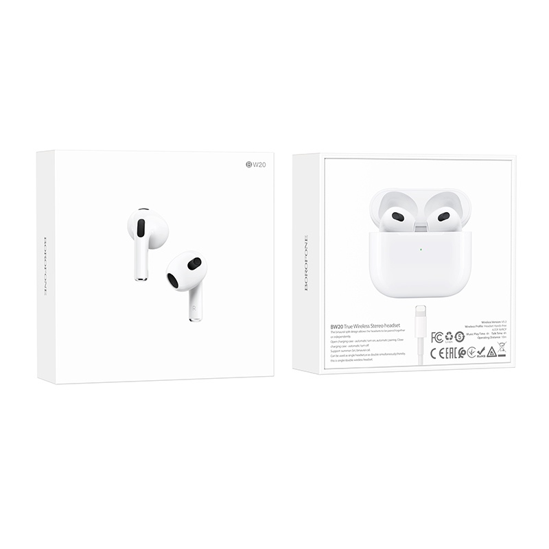 Tai nghe không dây BOROFONE BW20 TWS 5.3 Tích Hợp Micro Cho Android Và Phụ Kiện