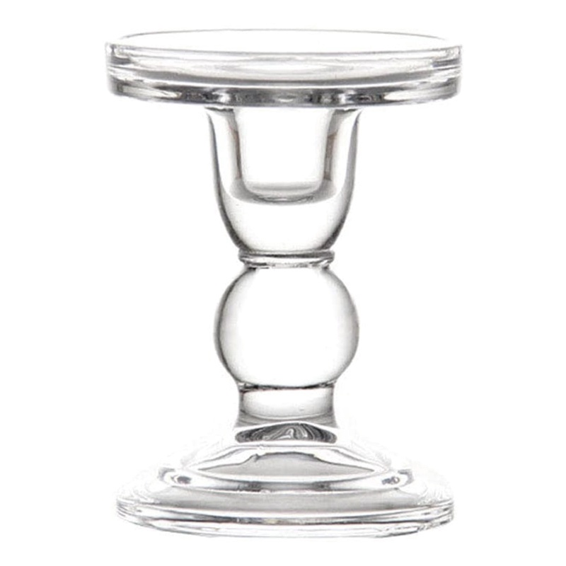 Bộ 3 Giá Đỡ Nến Bằng Thủy Tinh Trong Suốt Dùng Trang Trí Phòng Khách / Tiệc Cưới