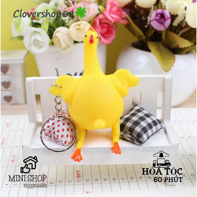 (Xả Xì Trét) Gà Đẻ Trứng Thú Vị - Bóp Tay Kiêm Móc Khóa