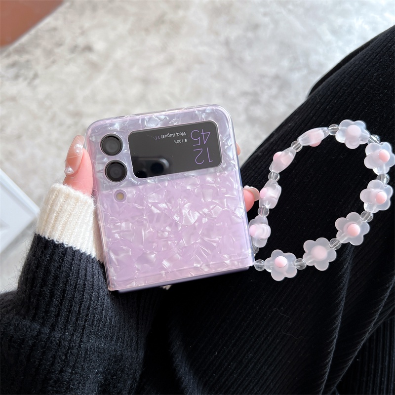 Bao Da Điện Thoại Mềm Họa Tiết Hoa Thời Trang Cho samsung galaxy z flip 5 4 3 flip3 flip4 5g 4g Ốp