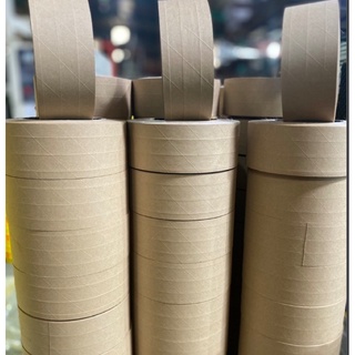 Combo 1 Cây Băng Dính Da Bò Có Chỉ Bản 48Mm, 60Mm X 50Ya, Băng Dính Giấy Nâu, Băng Keo Da Bò Thấm Nước