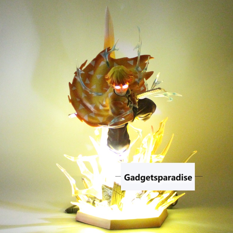 Mô Hình Nhân Vật Agatsuma Zenitsu Trong Kimetsu No Yaiba Kích Thước 31CM Có Đèn Led