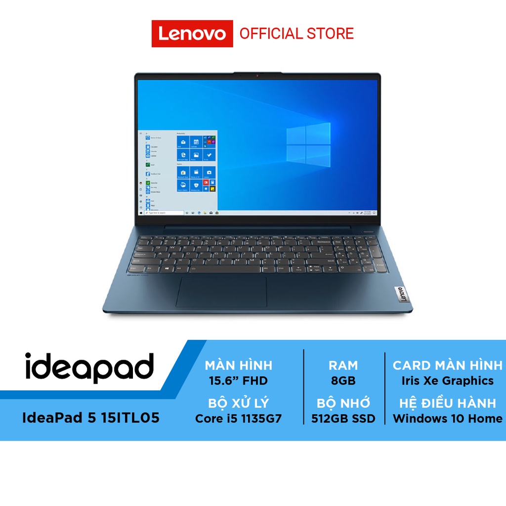 Laptop Lenovo IdeaPad 5 15ITL05 82FG00M5VN (Core i5 1135G7/8GB RAM/512GB SSD/15.6-inchFHD/WIN10)