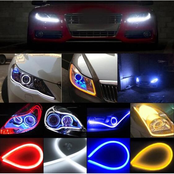 Bộ 2 Dải Đèn Led Kevanly Drl 30cm/45cm/60cm Trang Trí Đèn Pha Xe Hơi
