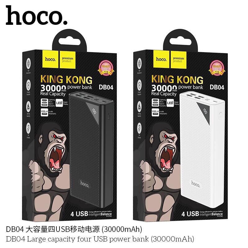 Sạc dự phòng 30000mah chính hãng Hoco DB04 hỗ trợ 4 cổng sạc